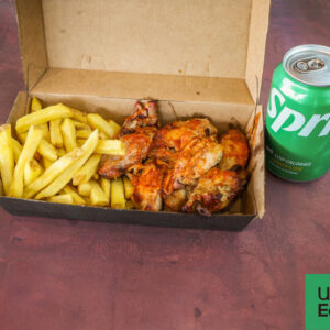 10 wings with fries and drinks